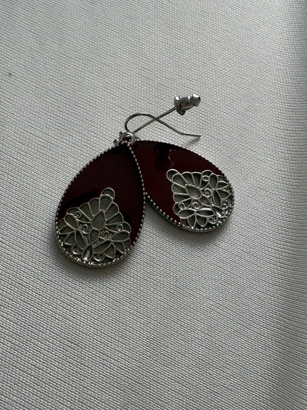 Elegant black Teardrop Filigree Earrings - Women Jewelry